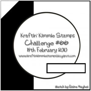 Kraftin' Kimmie Stamps - February 2011 Sketch by Elaine Hughes