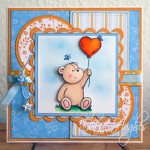 Elzybells - Balloon Teddy - www.quixoticcards.com