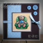Elzybells - Snoozing Teddy - www.quixoticcards.com